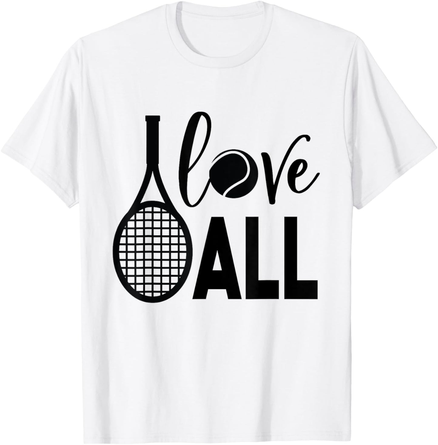 Love All Racket Ball Tennis Player T-Shirt - T-Shirt | White