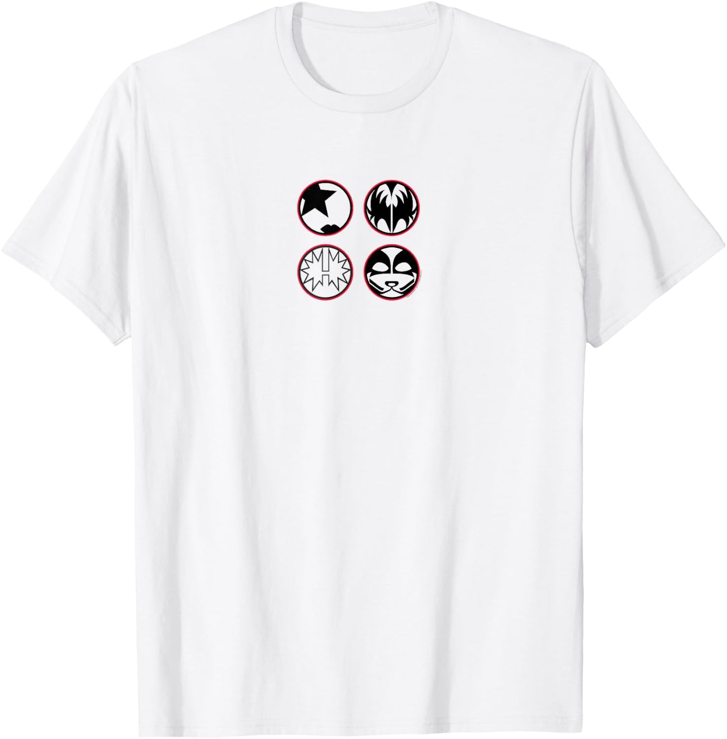 KISS - Cartoon B&W Logo T-Shirt - T-Shirt | White
