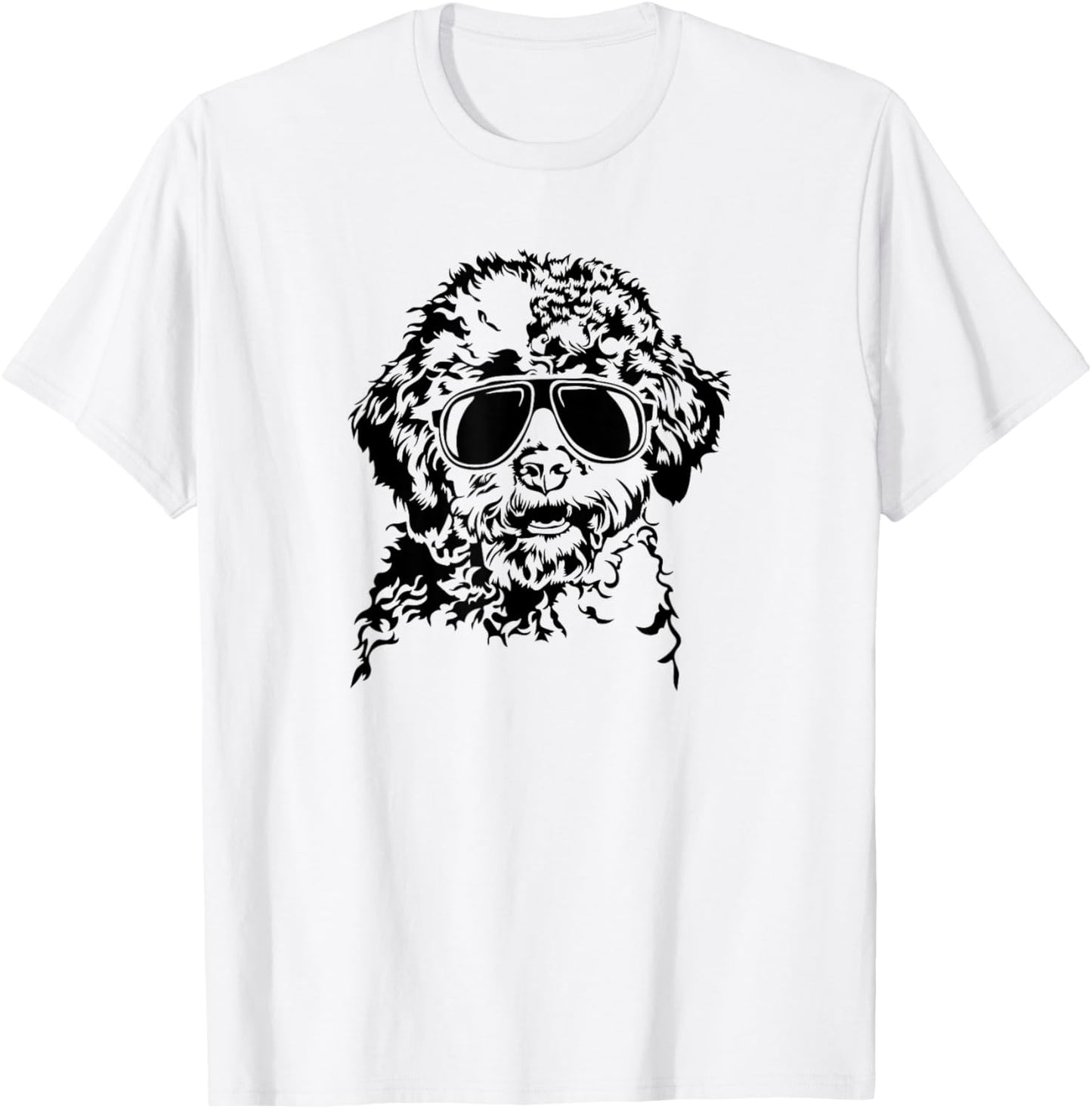 Funny Lagotto Romagnolo Dogs with Sunglasses Cool Dog T-Shirt - T-Shirt | White