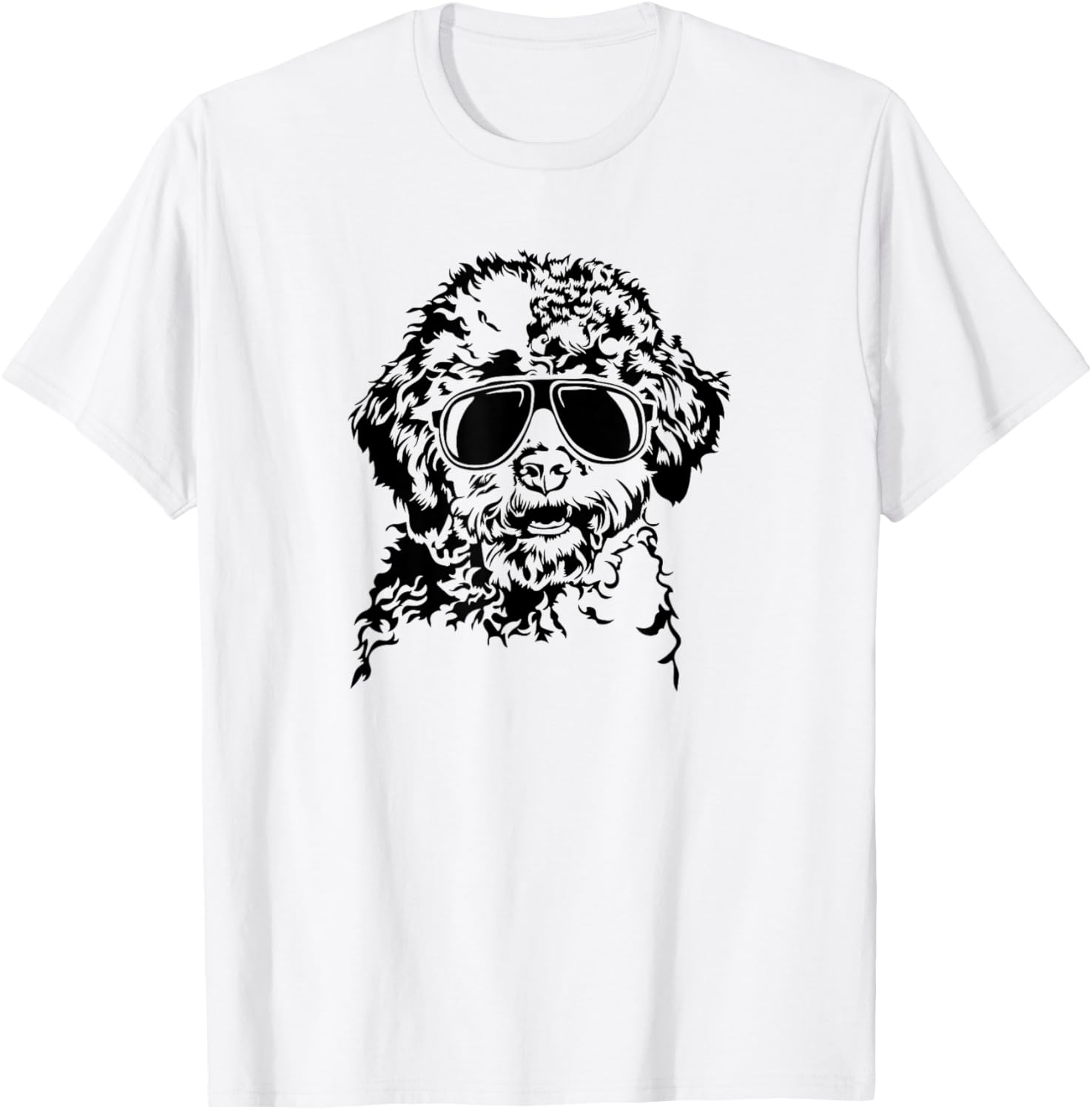 Funny Lagotto Romagnolo Dogs with Sunglasses Cool Dog T-Shirt - T-Shirt | White