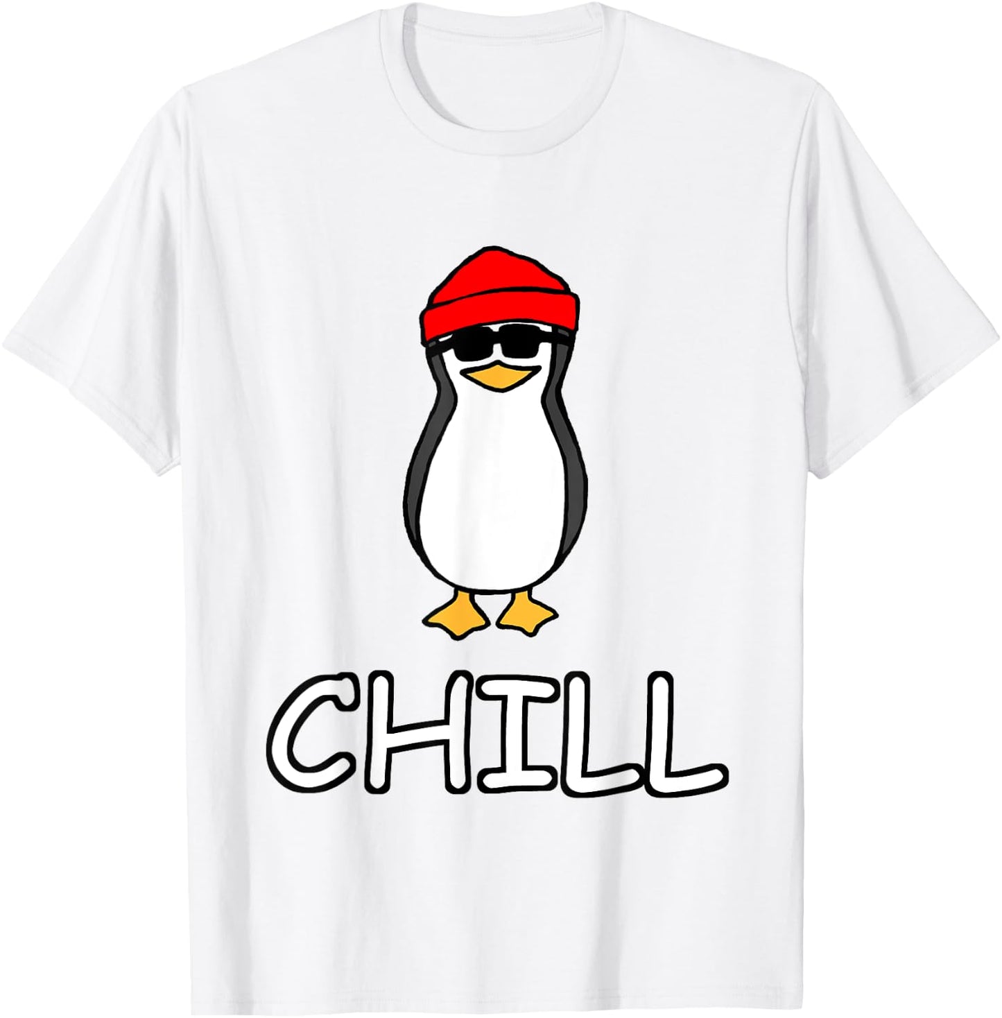 Chill Penguin for Boys Girls Men Women T-Shirt - T-Shirt | White