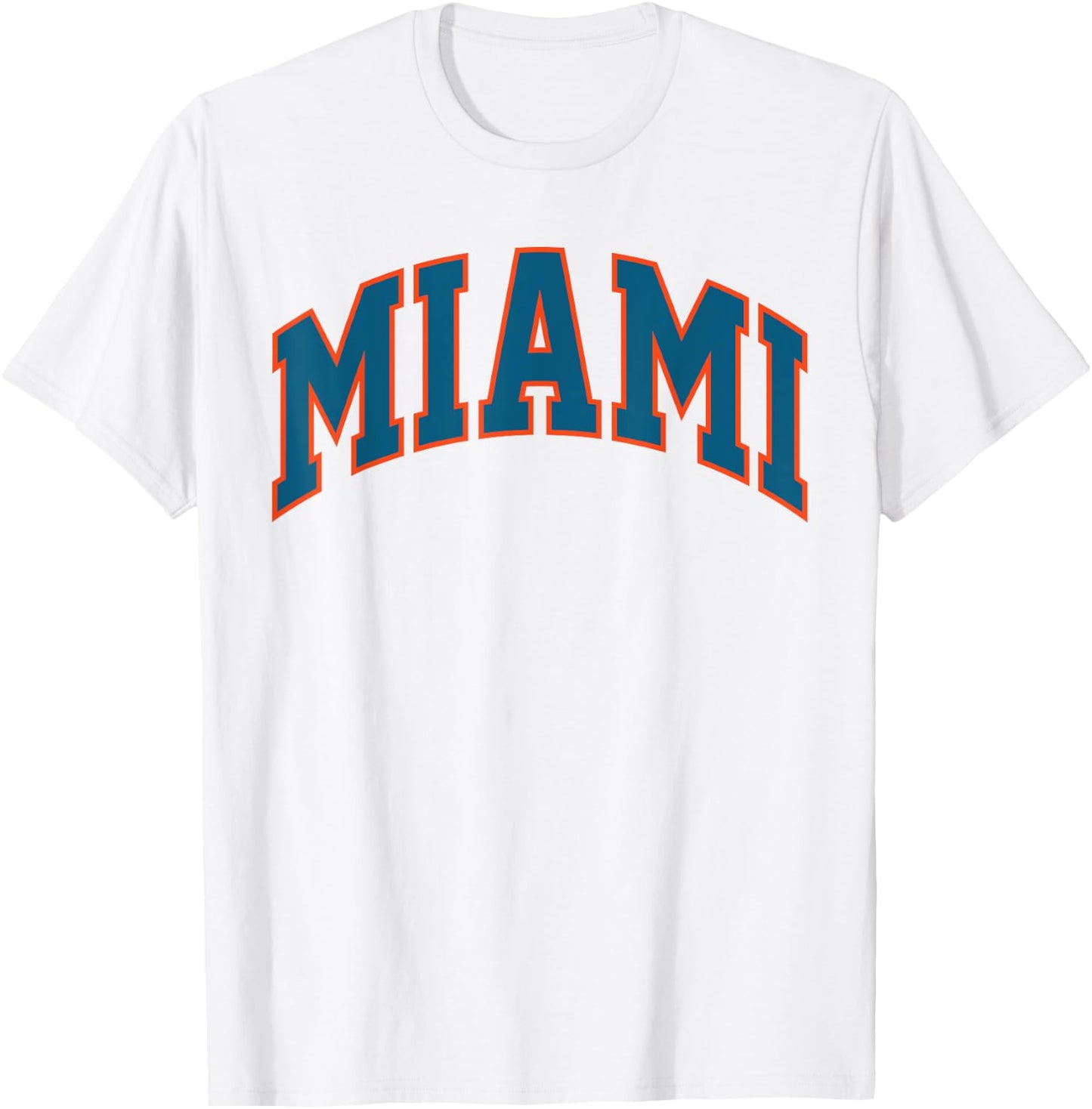 Retro Miami Men Miami Women Vintage Classic Blue Orange FL T-Shirt - T-Shirt | White