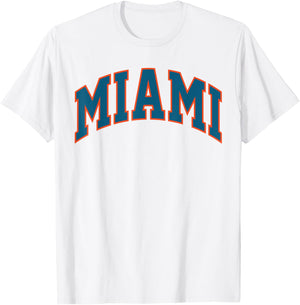 Retro Miami Men Miami Women Vintage Classic Blue Orange FL T-Shirt - T-Shirt | White