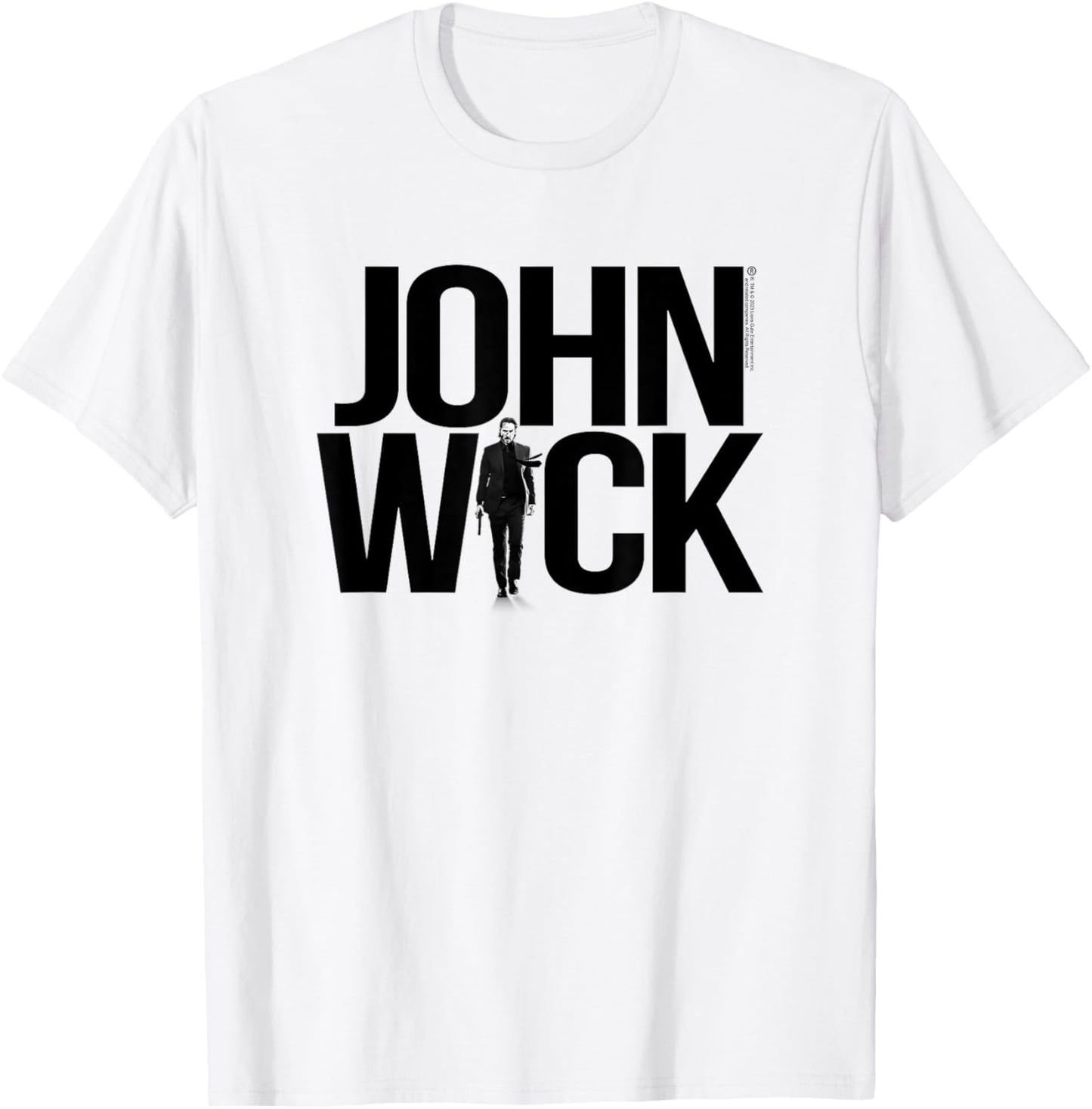 John Wick Bold Logo with Photo Action Movie T-Shirt - T-Shirt | White