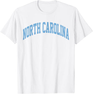 Retro North Carolina Blue Souvenir Simple North Carolina T-Shirt - T-Shirt | White