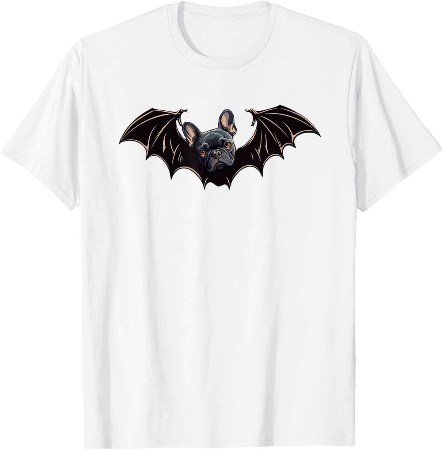 French Bulldog Bat Wings Spooky Frenchie Dog Halloween Bat Women Kids T-Shirt - T-Shirt | White