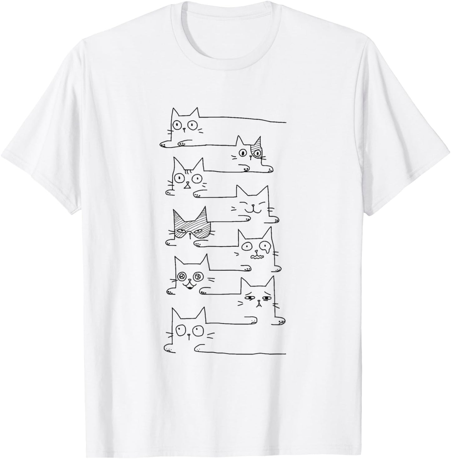 Pile Of Kitty Cats Funny Cute Cat Lover Gift T-Shirt - T-Shirt | White
