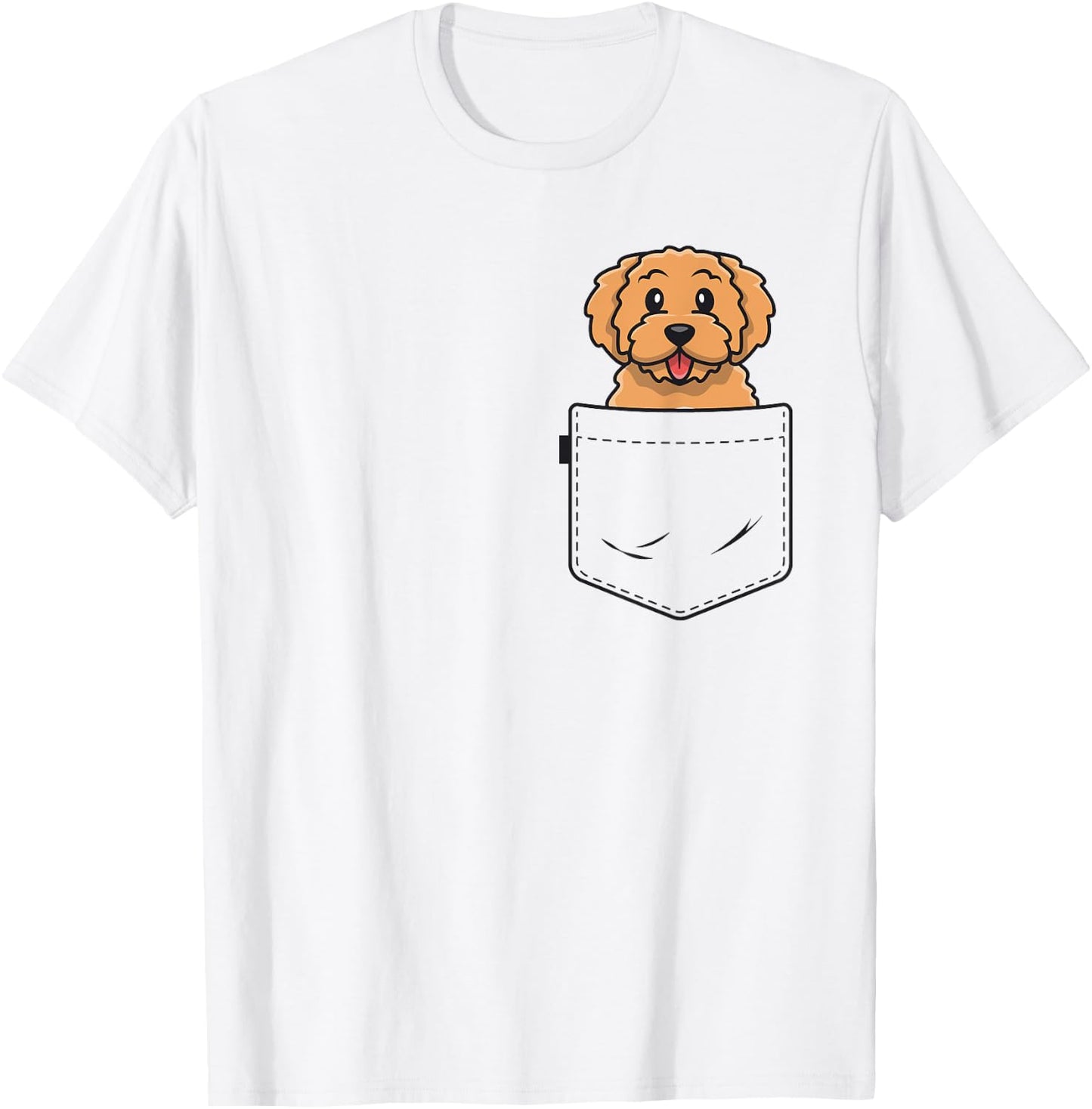 Goldendoodle Pocket Shirt Golden Doodle Shirts T-Shirt - T-Shirt | White