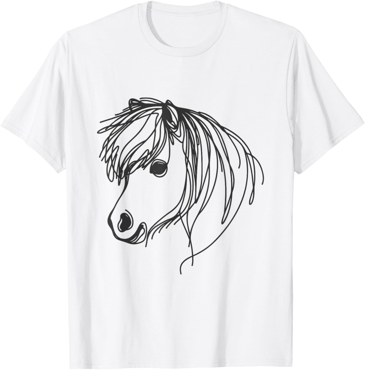 Line Art Dad Mom Horse - Shetland Pony Horse T-Shirt - T-Shirt | White