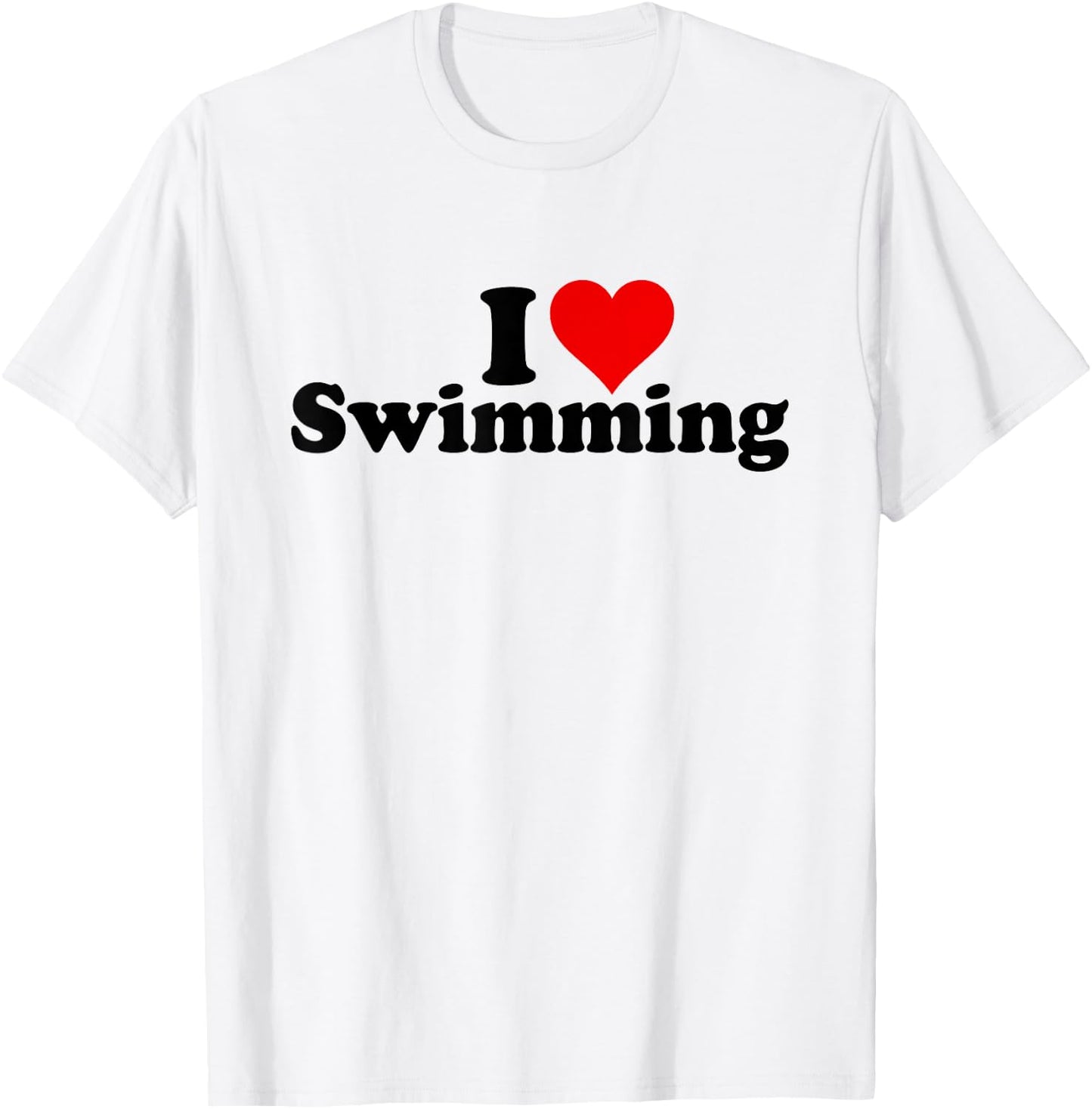 I Love Heart Swimming T-Shirt - T-Shirt | White