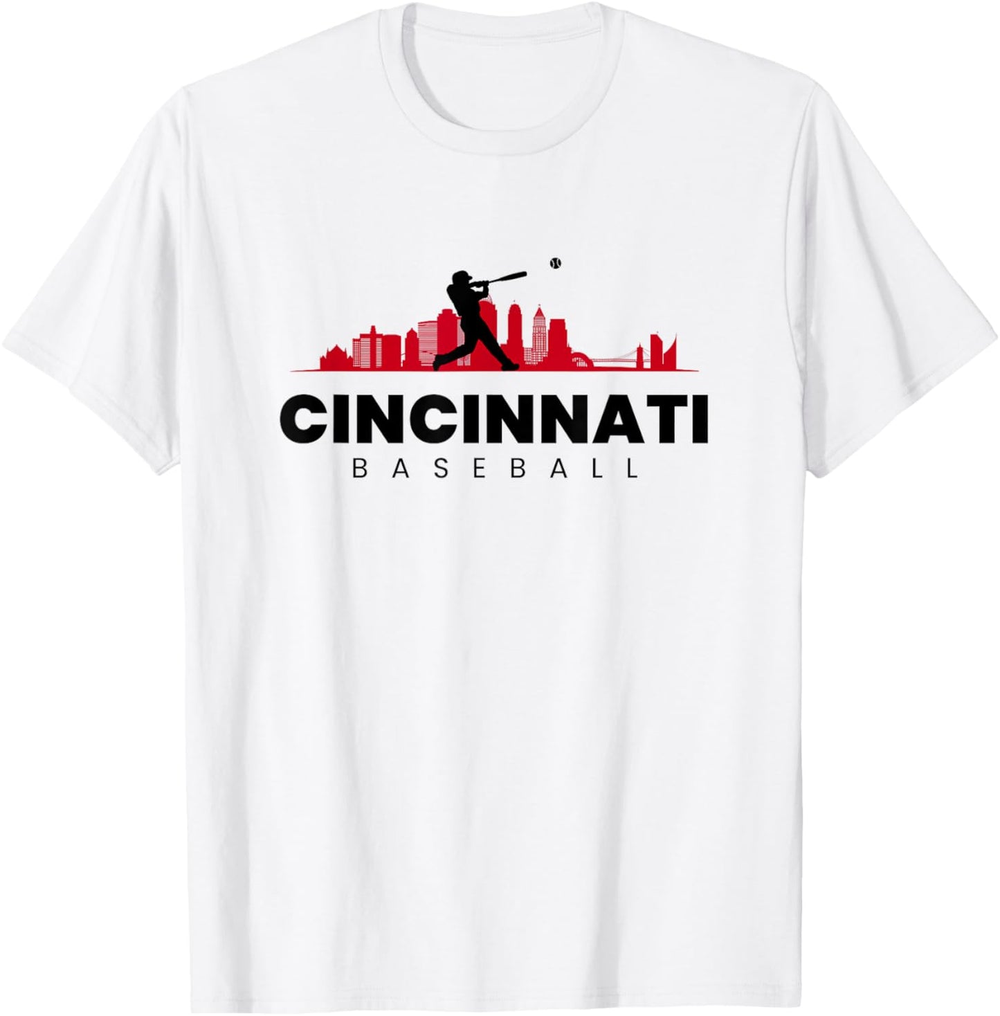 Cincinnati Baseball Vintage Minimalist Retro Baseball Lover T-Shirt - T-Shirt | White
