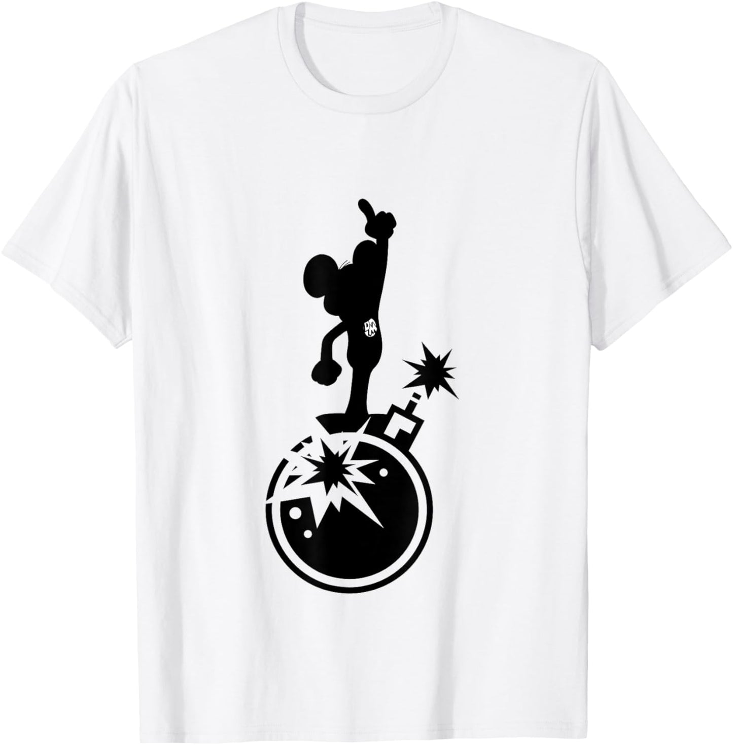 Danger Mouse Explosion Silhouette T-Shirt - T-Shirt | White