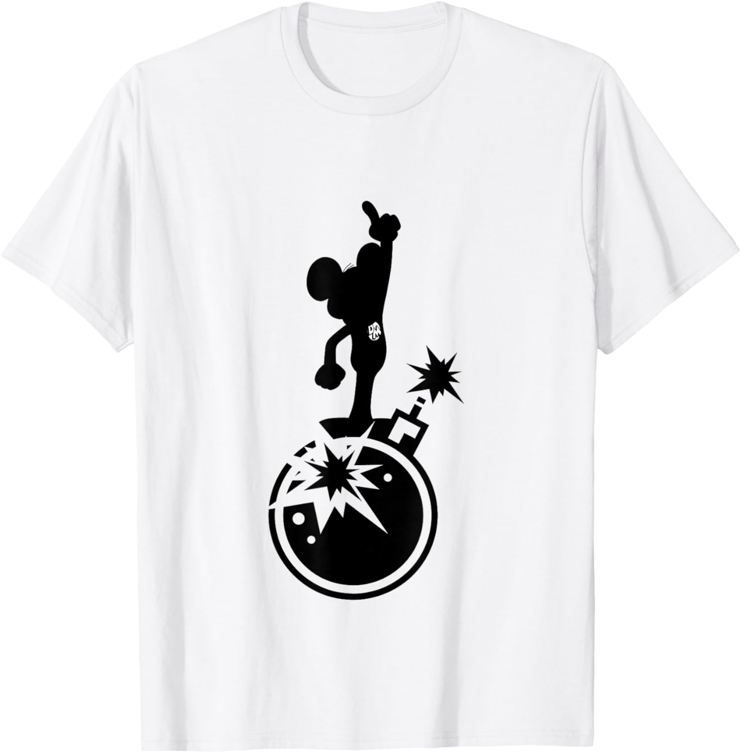 Danger Mouse Explosion Silhouette T-Shirt - T-Shirt | White