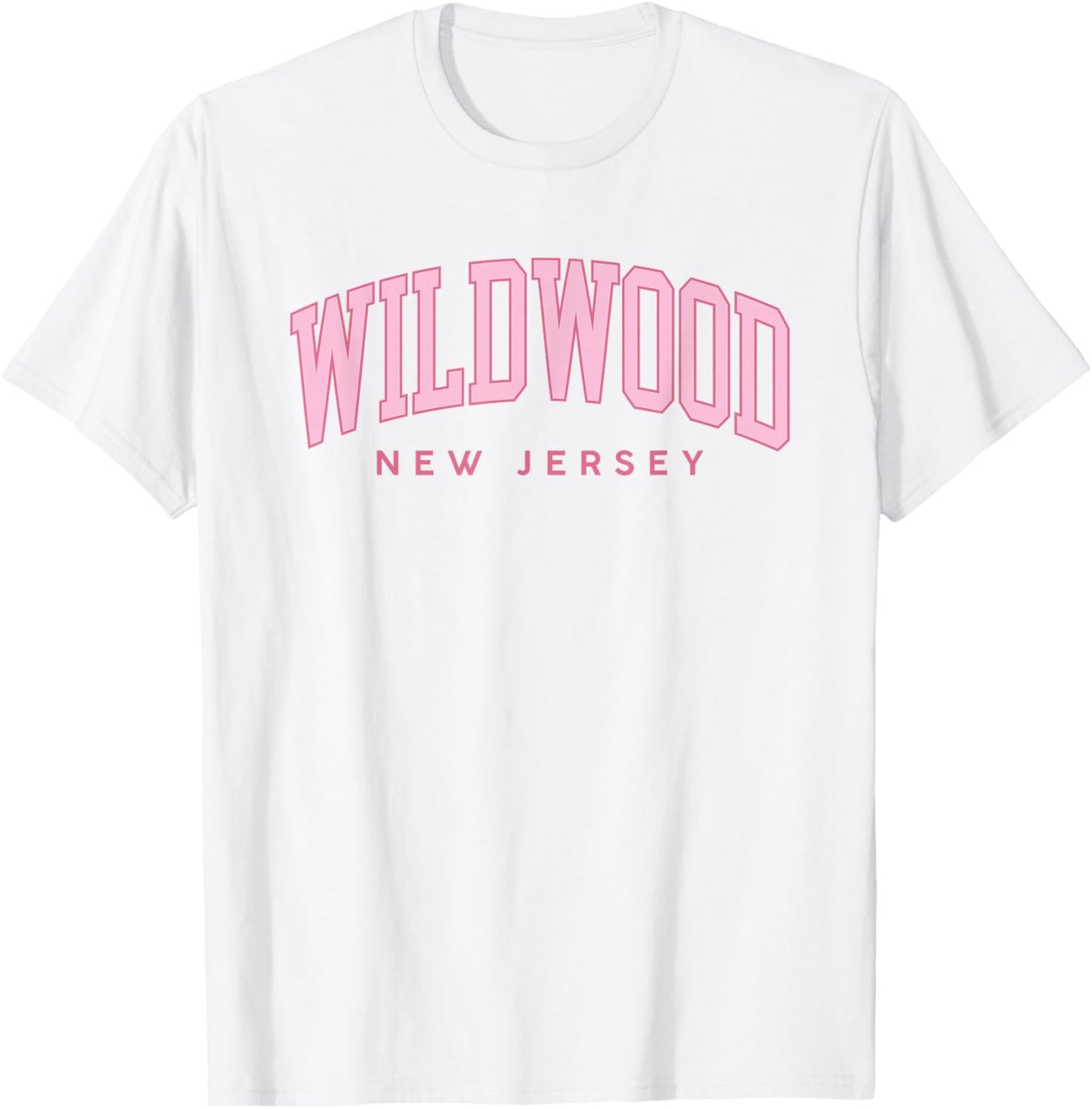 Wildwood New Jersey Retro Preppy Throwback Pink Girls T-Shirt - T-Shirt | White