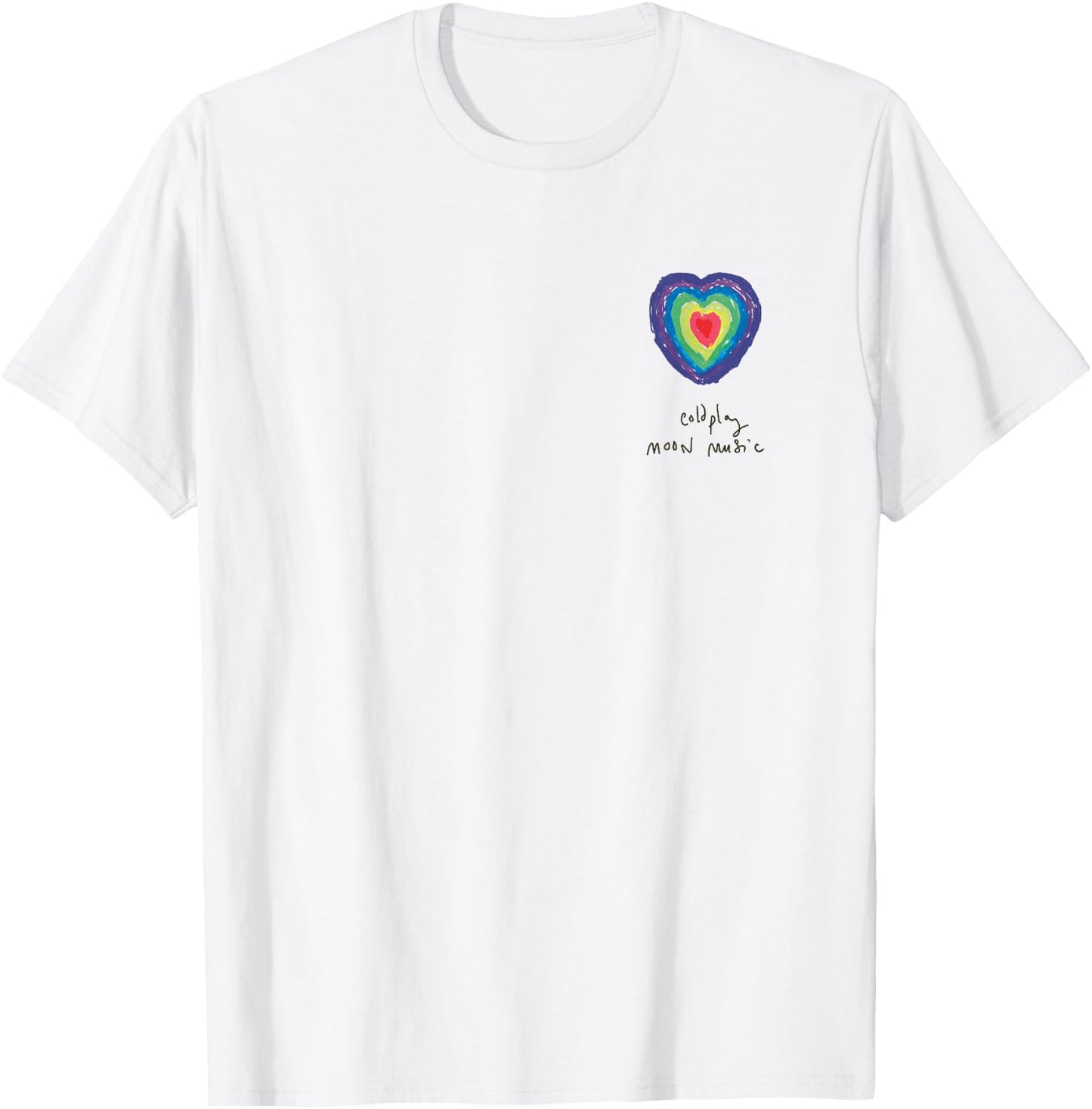 Coldplay Moon Music Heart Amazon Exclusive T-Shirt - T-Shirt | White