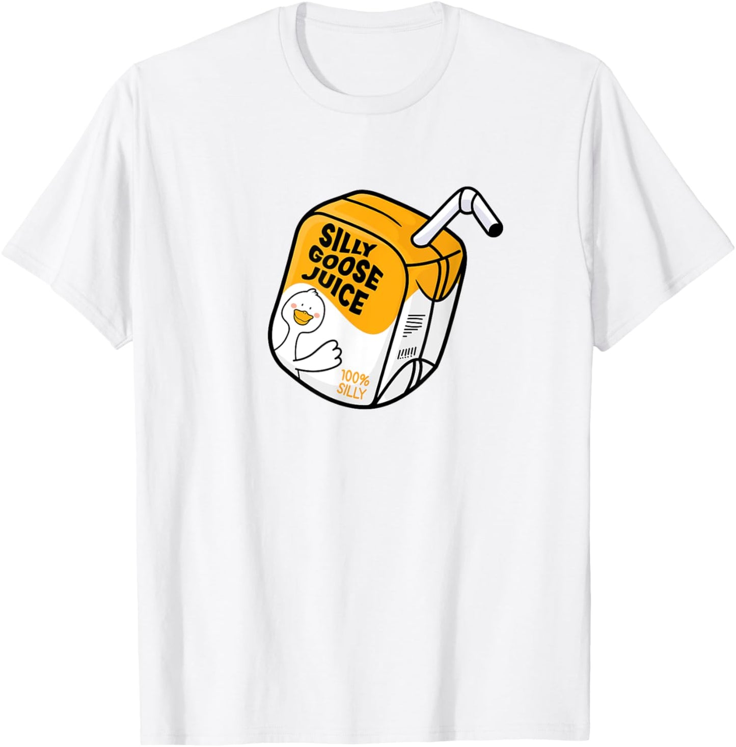 Funny Silly Goose Juice Box 100% Silliness for Goose Lovers T-Shirt - T-Shirt | White