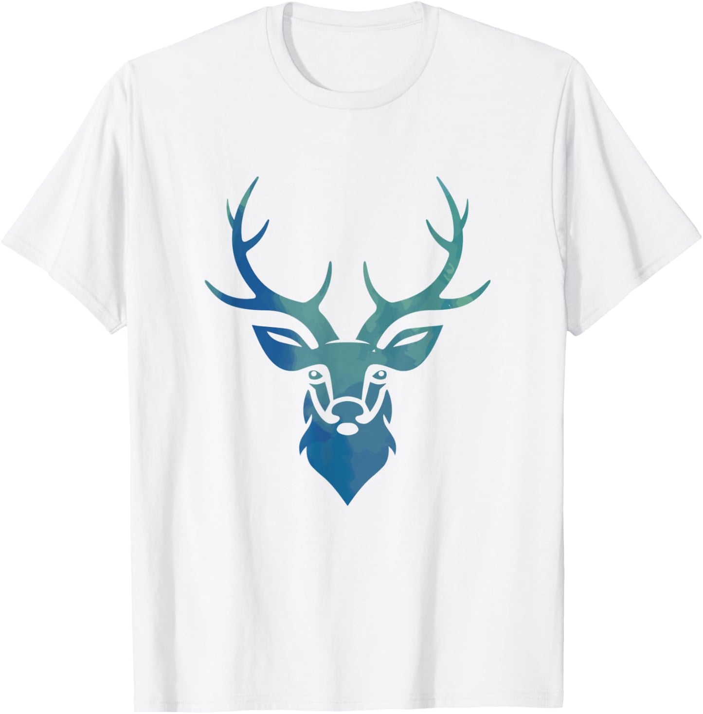 Stag Antlers Forest Hunter Deer Head Deer Antlers Gift T-Shirt - T-Shirt | White