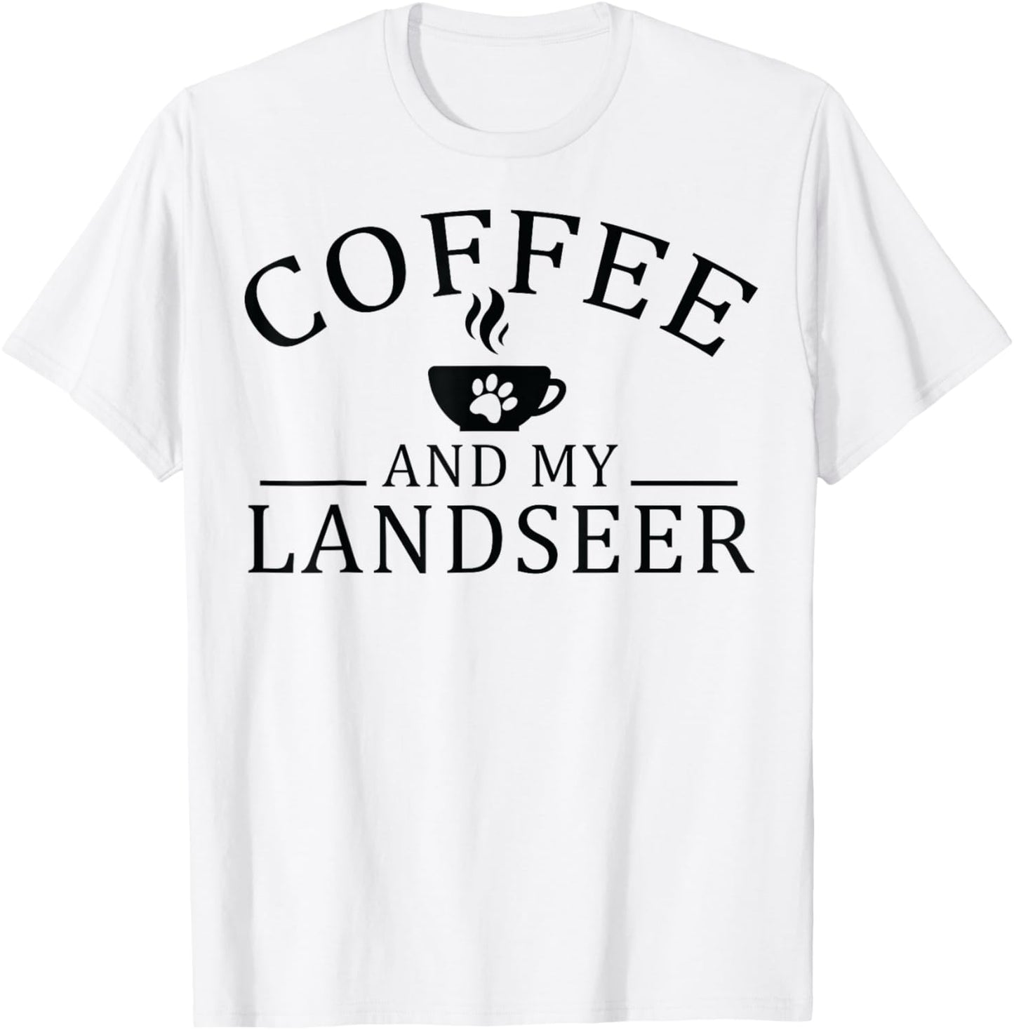 Landseer Dog And Coffee Women T-Shirt - T-Shirt | White