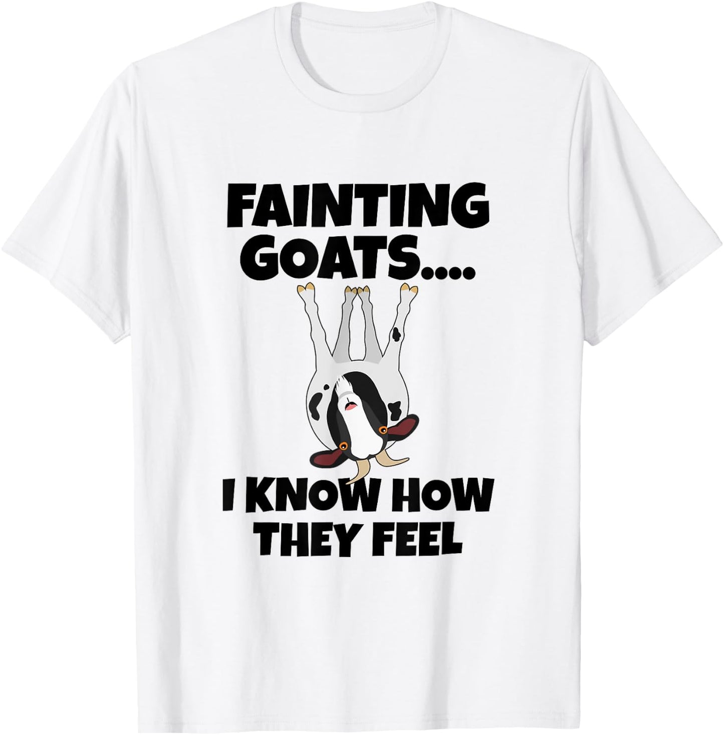 Goat Lovers Apparel | Farm Meme Pun Funny Fainting Goats T-Shirt - T-Shirt | White