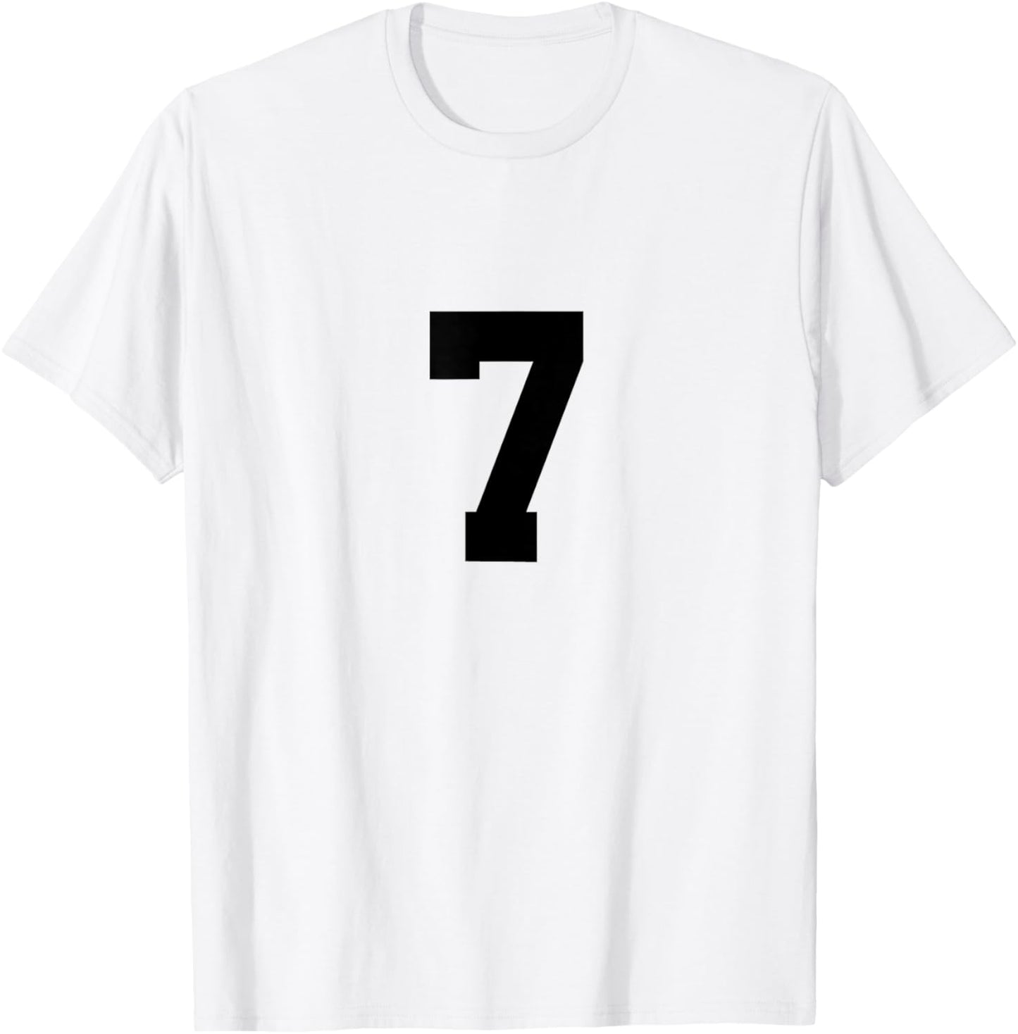 Number 7 (on Front/Back) Sports Team Jersey Number T-Shirt - T-Shirt | White