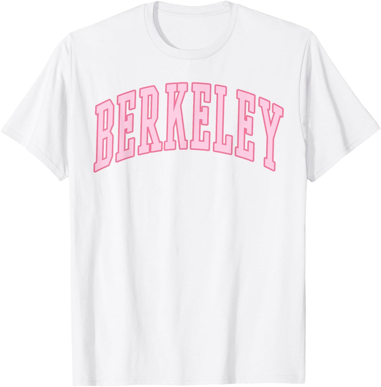 Berkeley Vintage Preppy Varsity Pink Sports T-Shirt - T-Shirt | White