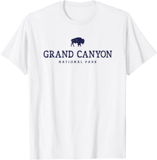 Grand Canyon National Park Arizona Bison Men Souvenir T-Shirt - T-Shirt | White
