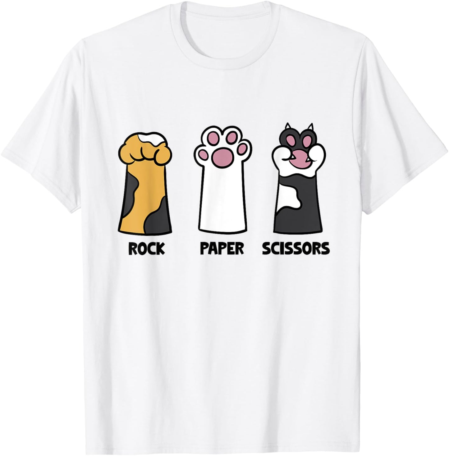 Cat Lover Cat Owner Funny Cat Rock Papers Scissors Fun Cat Women T-Shirt - T-Shirt | White