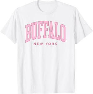 Buffalo NY Pink Retro Preppy Throwback Girls Souvenir T-Shirt - T-Shirt | White