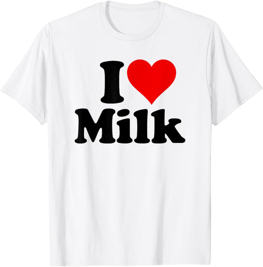 I Love Heart Milk T-Shirt - T-Shirt | White