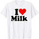 I Love Heart Milk T-Shirt - T-Shirt | White