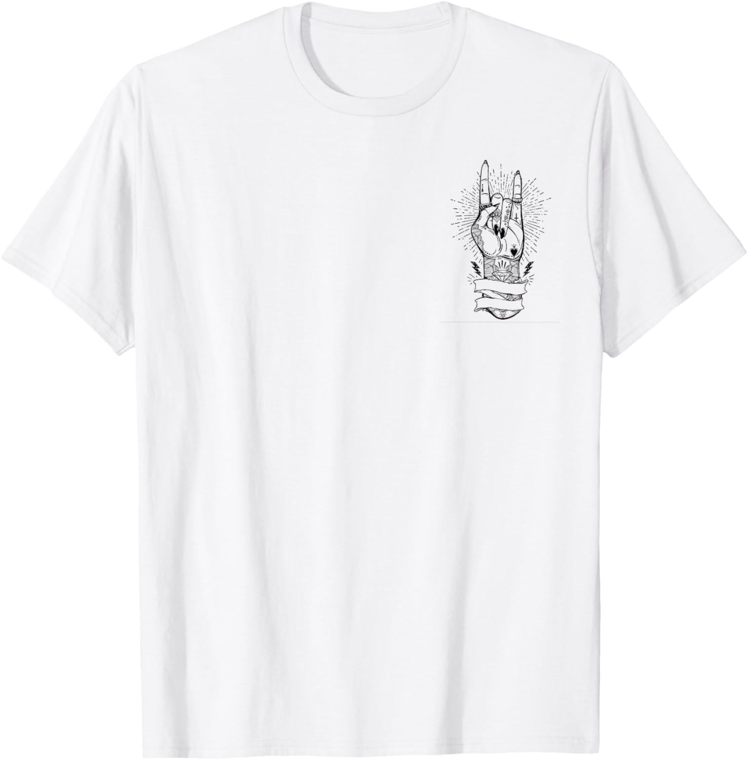 Pommesgabel Heavy Metal Rock Frau Mädchen Feminismus dezent T-Shirt - T-Shirt | White