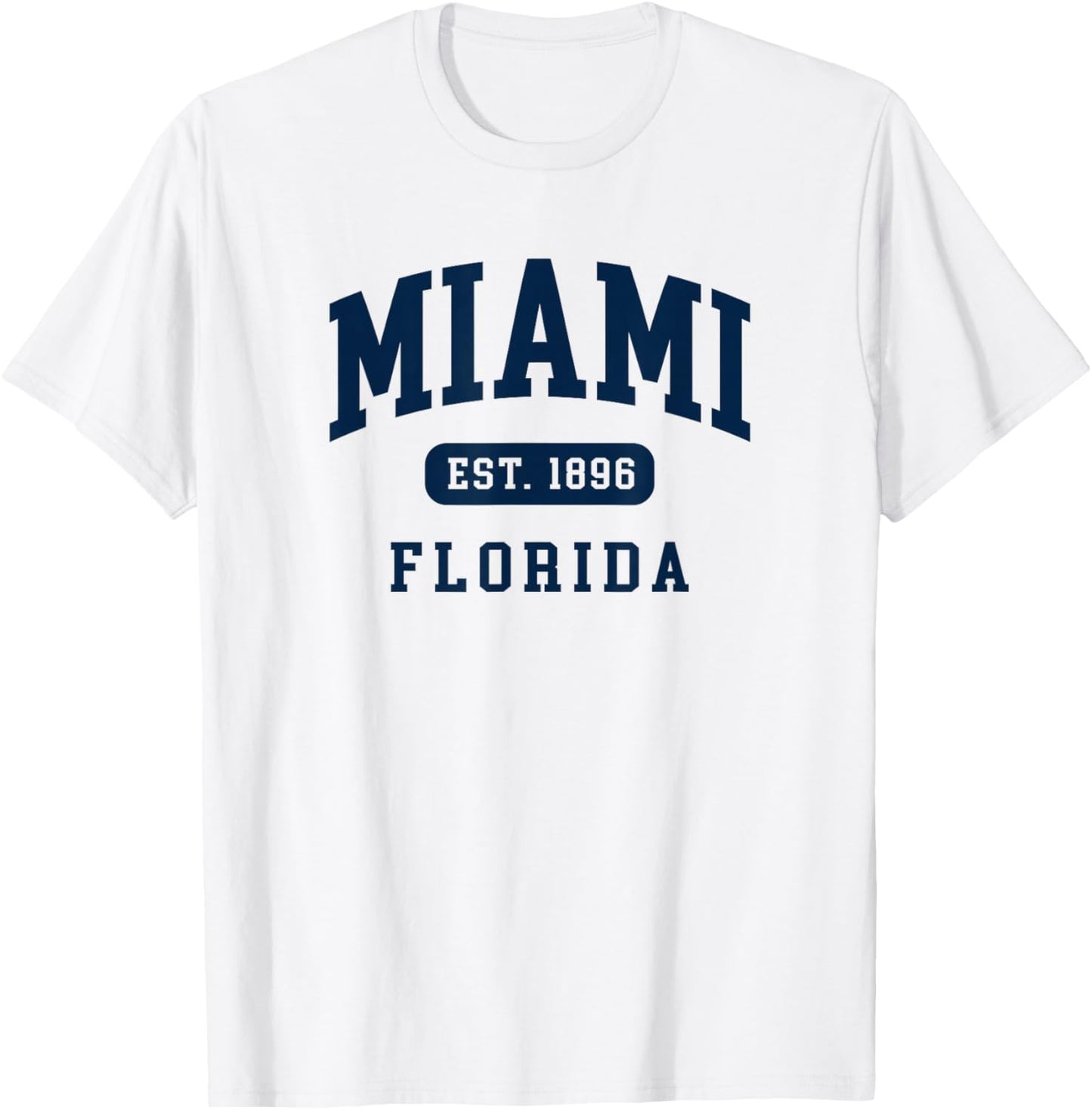 Miami Florida Retro Est 1896 Vintage Vacation Souvenir T-Shirt - T-Shirt | White
