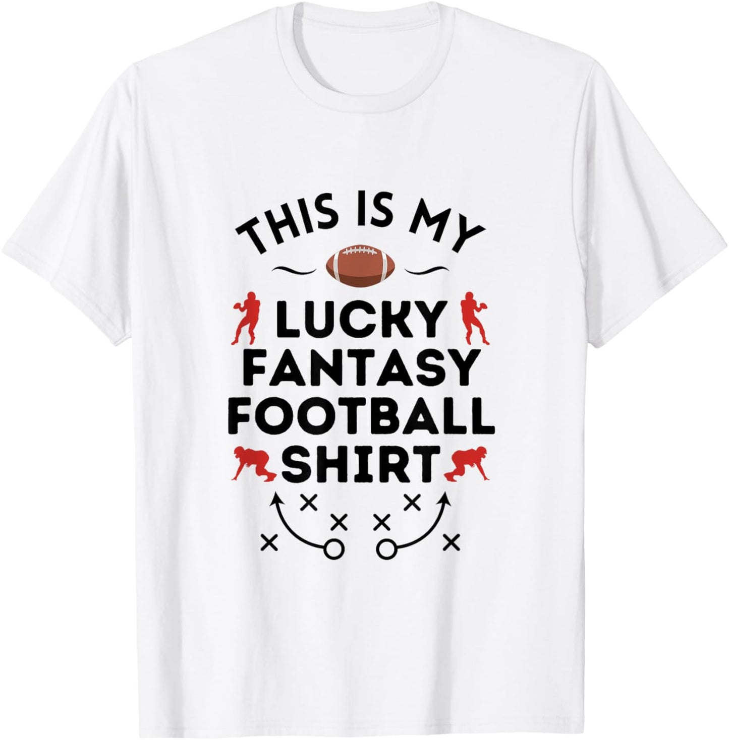 This Is My Lucky Fantasy Football Shir - Football Humor T-Shirt - T-Shirt | White