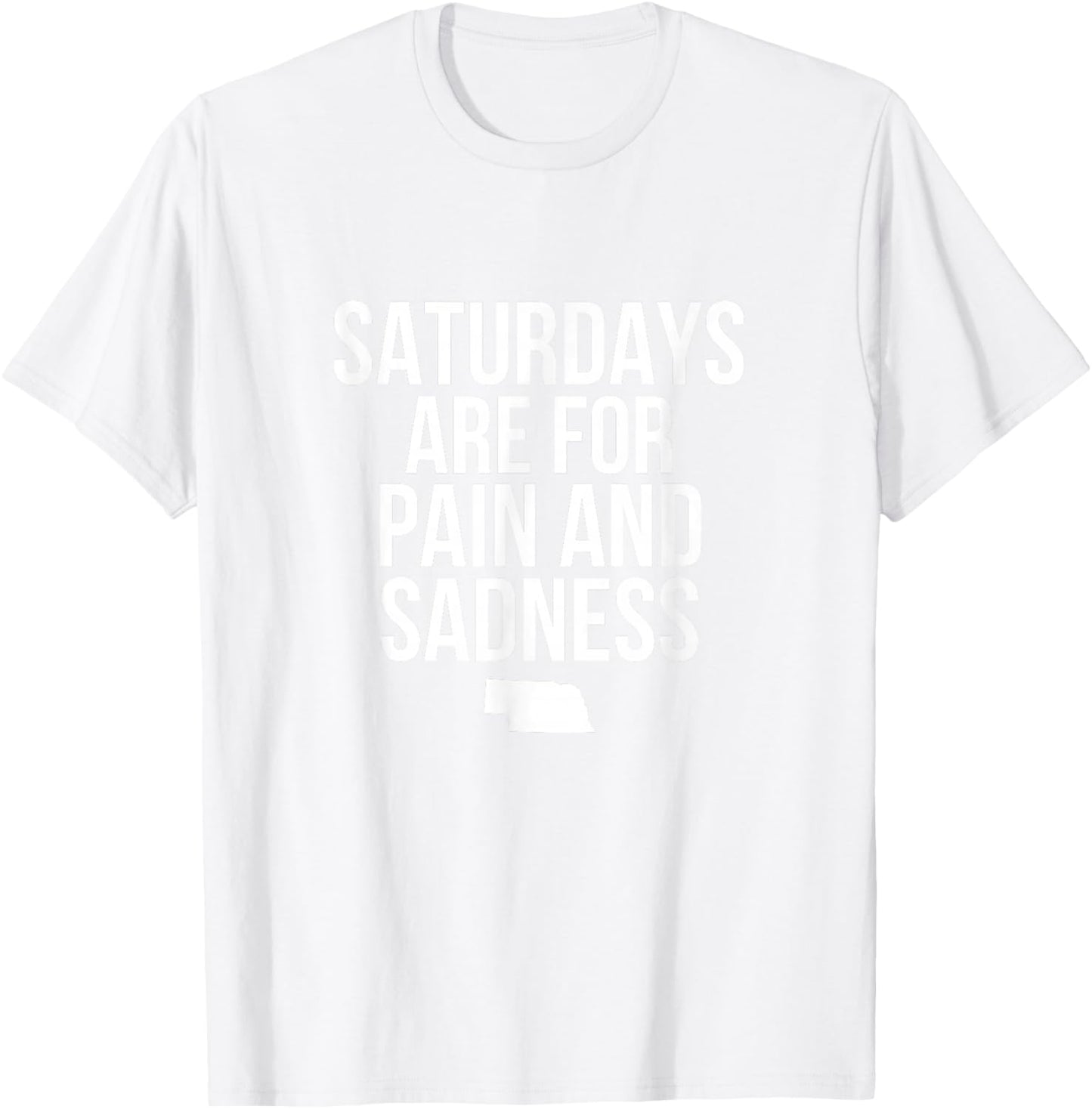 Saturdays Are For Pain And Sadness Red X-Small Modern Letter Print T-Shirt - T-Shirt | White