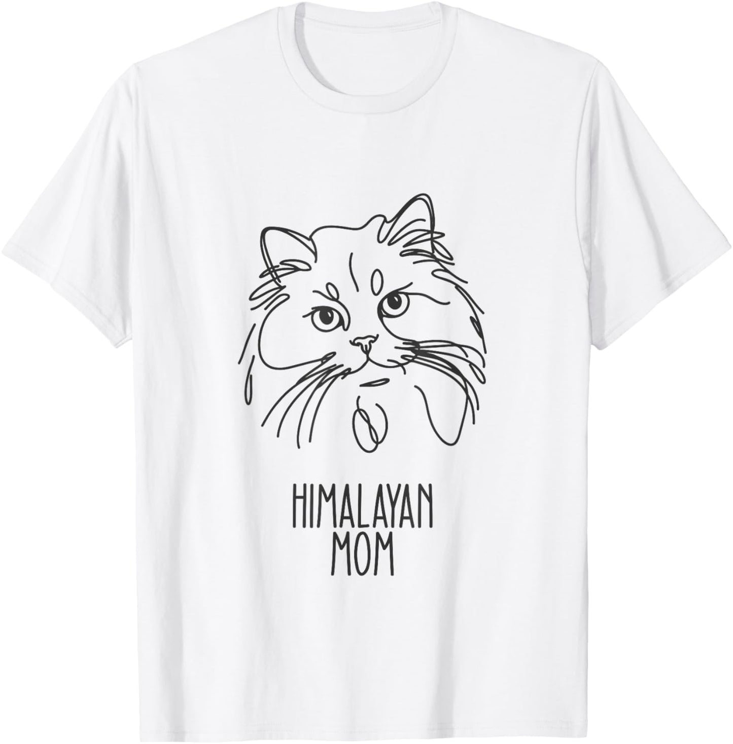 Line Art Best Cat Mom Women - Himalayan Cat T-Shirt - T-Shirt | White