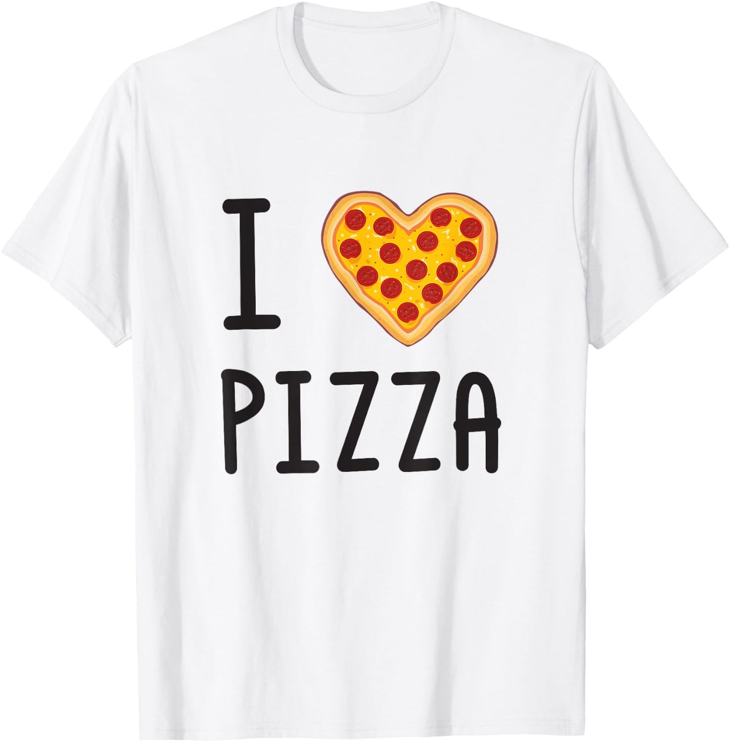 Funny I Love Pizza Pepperoni Heart T-Shirt - T-Shirt | White