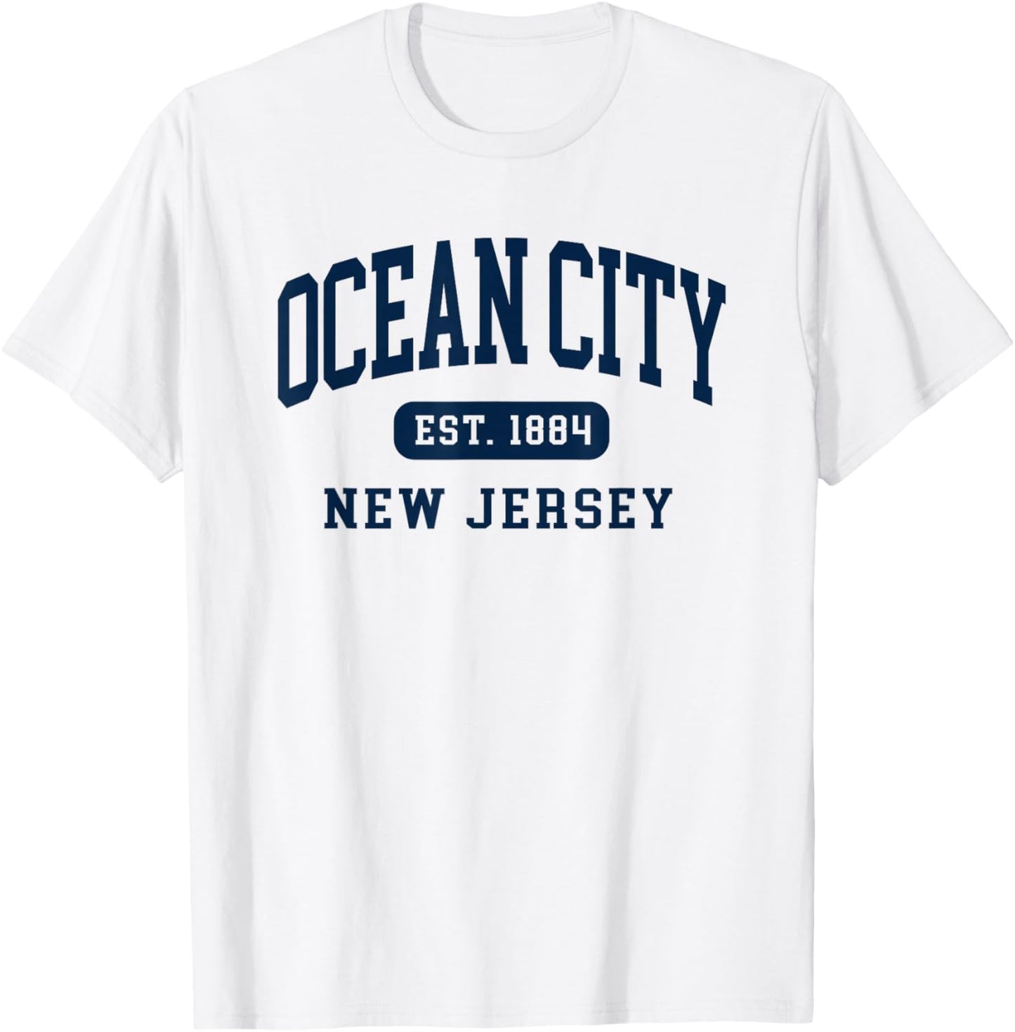 Ocean City New Jersey Retro Est Vintage Souvenir T-Shirt - T-Shirt | White