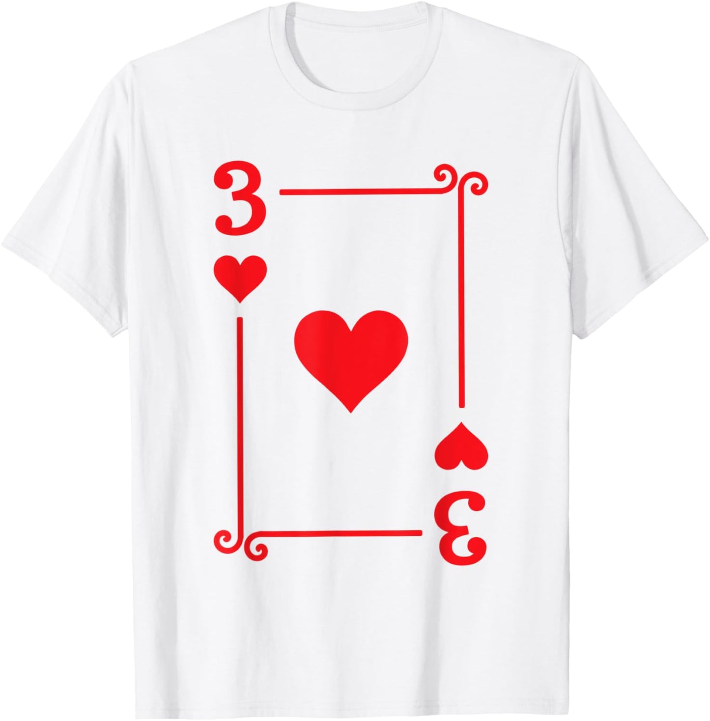 Playing Cards Costume - 3 Hearts T-Shirt - T-Shirt | White