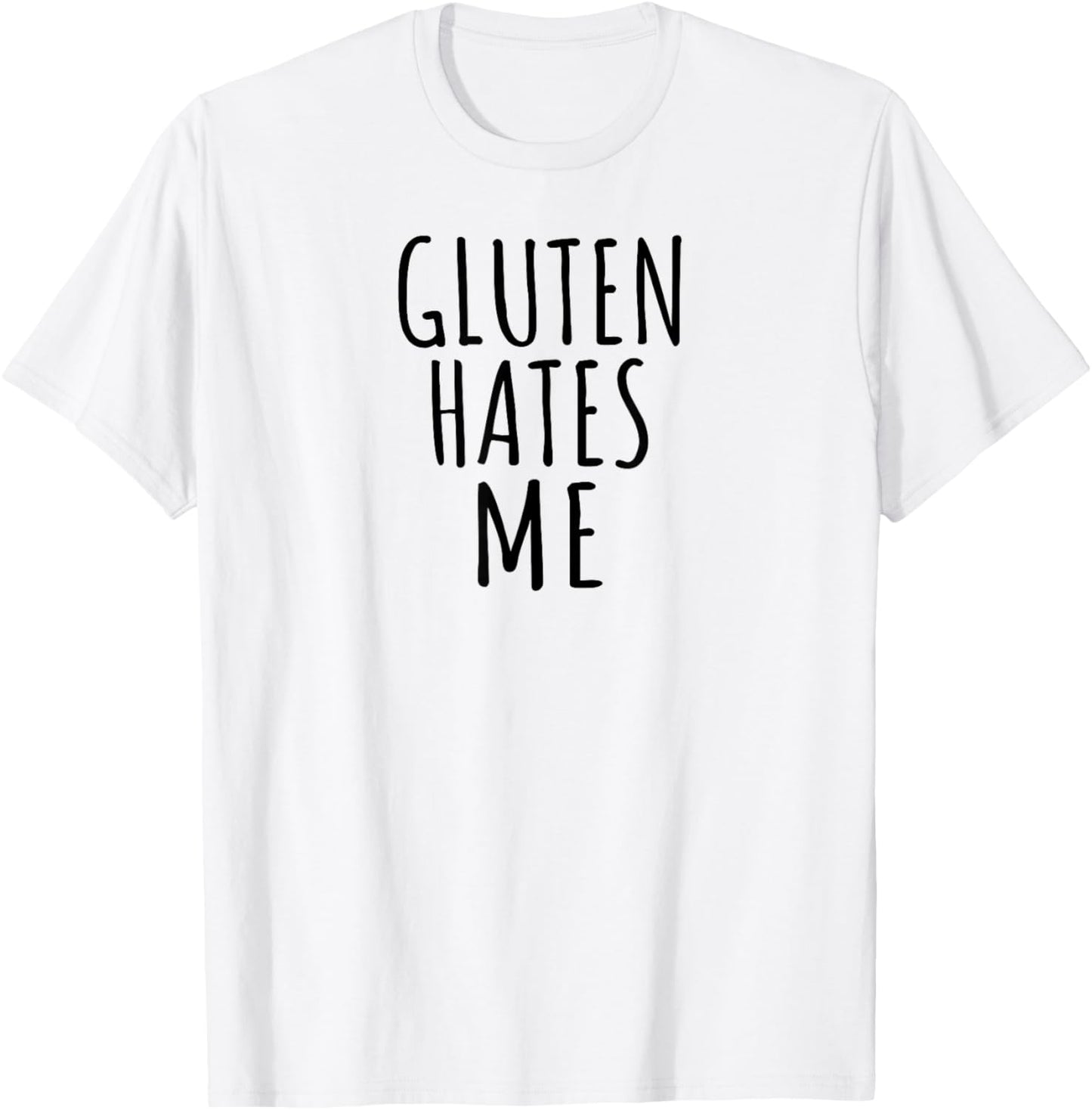 Minimalist Intolerance Funny Frustration Gluten Hates Me T-Shirt - T-Shirt | White