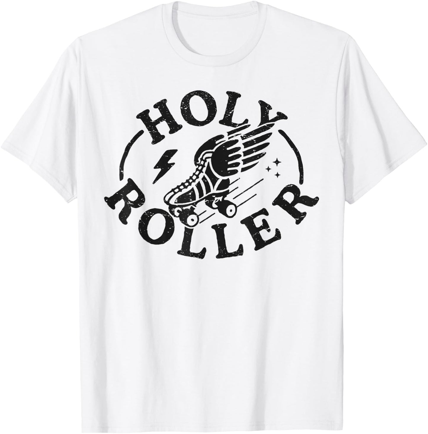 Holy Roller Skating Skater Skate Shoes Retro Vintage 70s/80s T-Shirt - T-Shirt | White