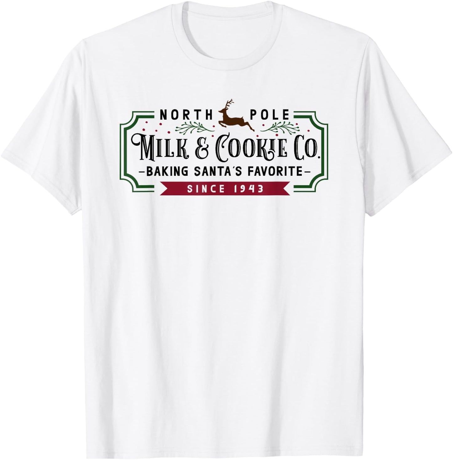 Christmas North Pole Milk and Cookie Co T-Shirt - T-Shirt | White