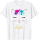 Layla Name Gift Personalized Kitty Cat T-Shirt - T-Shirt | White