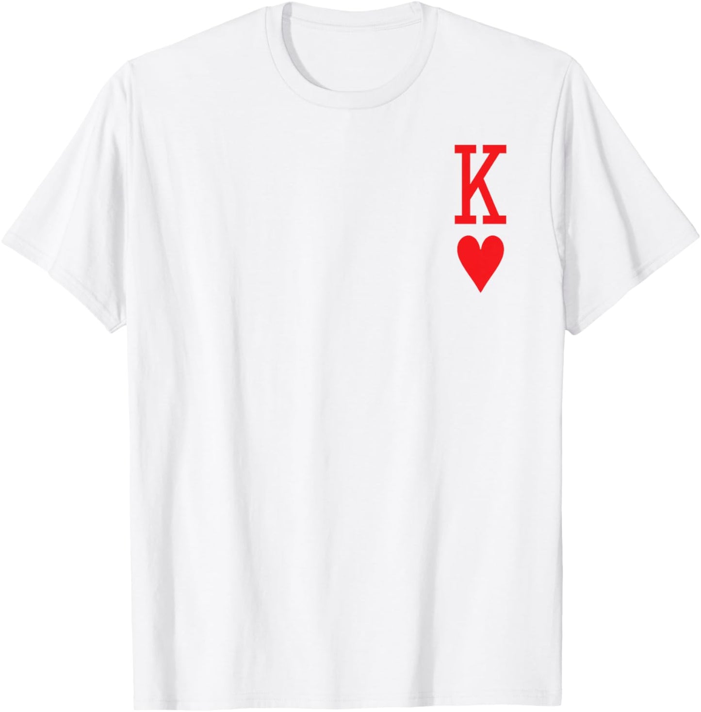 King of Hearts and Queen of Hearts Couples Matching Pajama T-Shirt - T-Shirt | White