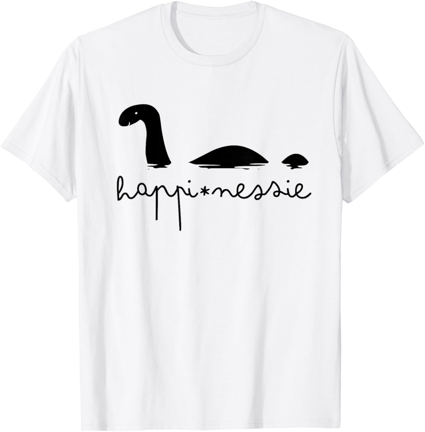 HappiNessie Loch Ness Monster Cute Women Cartoon T-Shirt - T-Shirt | White