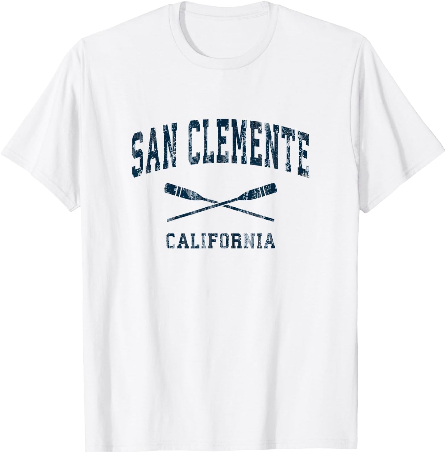 San Clemente California Vintage Nautical Paddles Sports Oars T-Shirt - T-Shirt | White