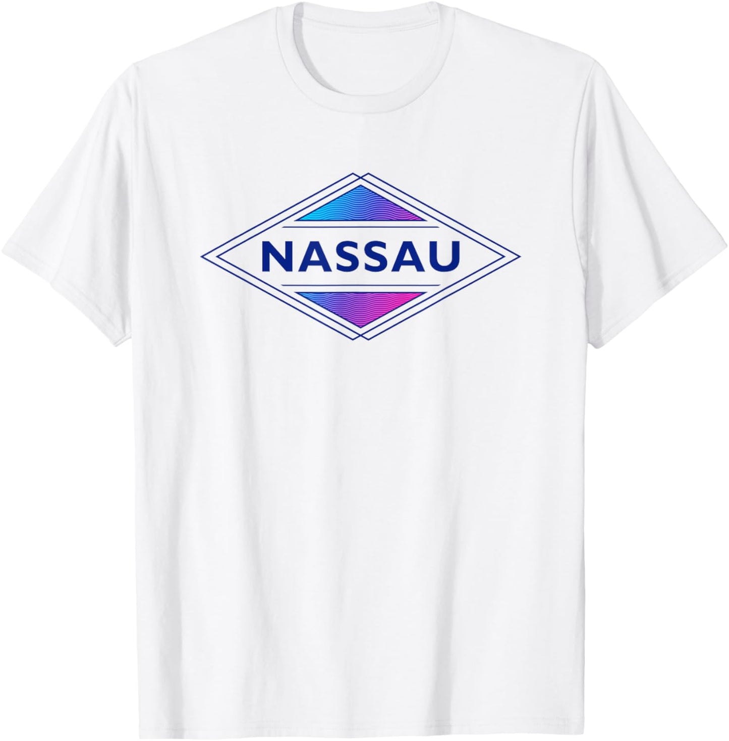 Nassau Bahamas Colorful Retro Men Cruise Souvenir T-Shirt - T-Shirt | White