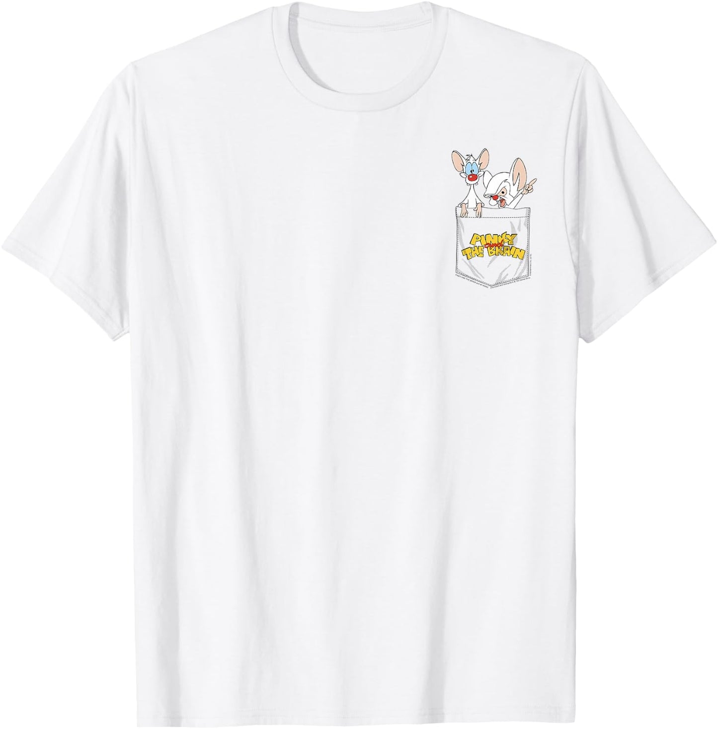Pinky and The Brain Faux Pocket Small T-Shirt - T-Shirt | White