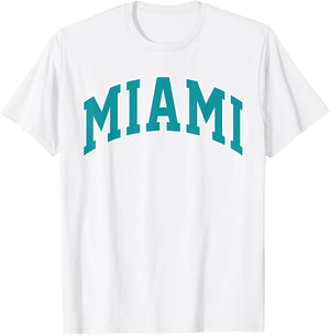 Retro Miami Men Miami Women Vintage Classic Orange Aqua FL T-Shirt - T-Shirt | White