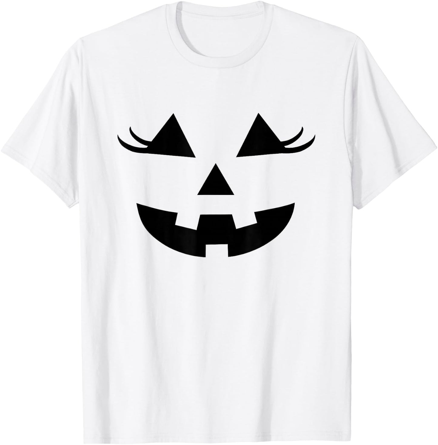 Pumpkin Lashes for Pink Halloween Vibe Jack O Lantern Face T-Shirt - T-Shirt | White