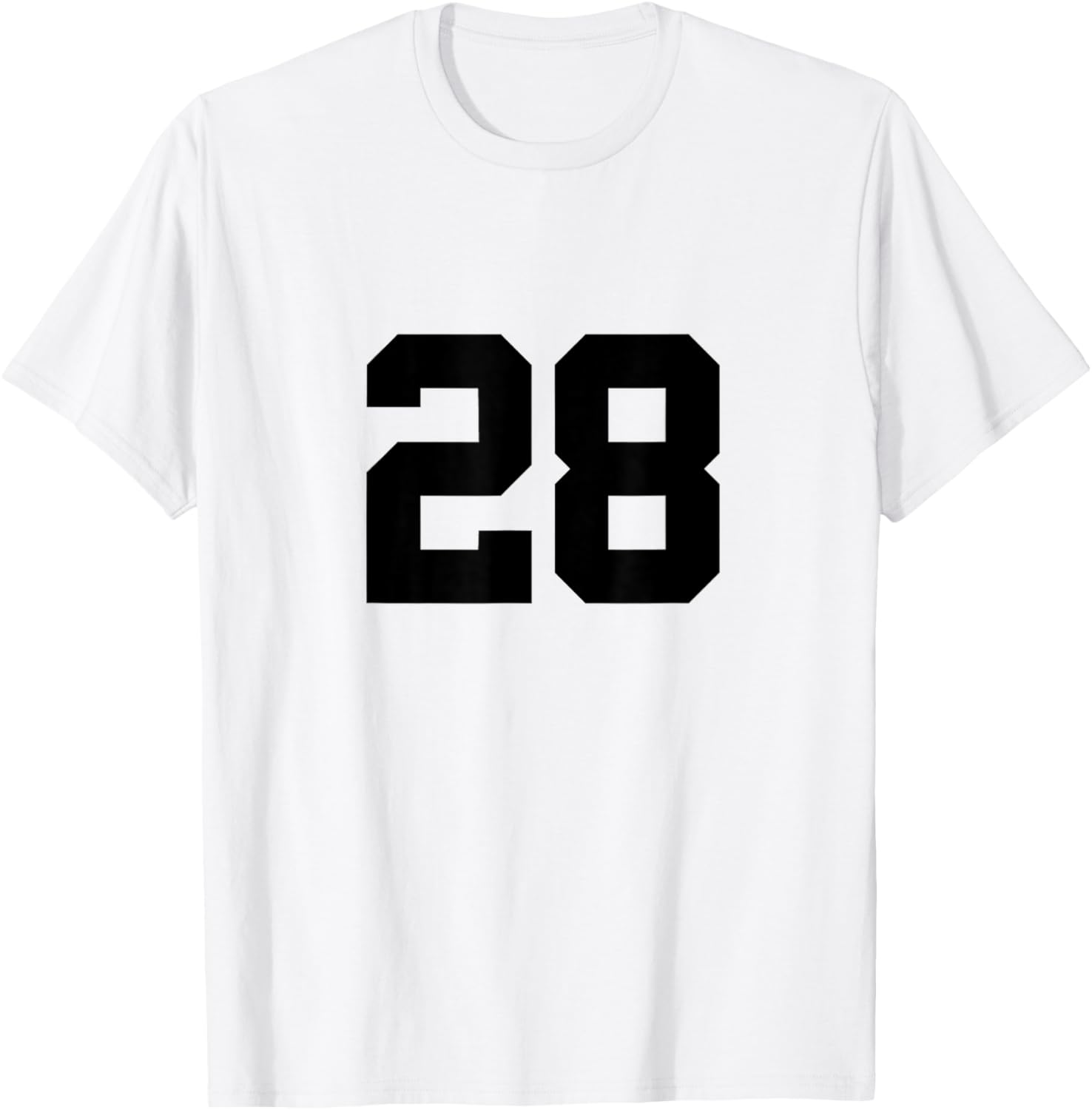 Number 28 (on Front / Back) Sports Team Jersey Number T-Shirt - T-Shirt | White